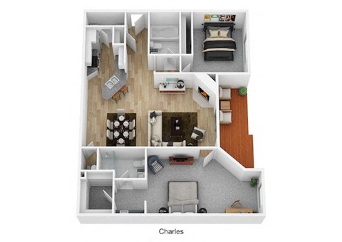 2 bed 2 bathroom floor plan c at Falls at Landen, Maineville, 45039